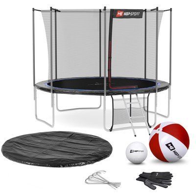 Батут Hop-Sport 12ft (366см) чорно-синій з внутрішньою сіткою H-5902308222021 фото