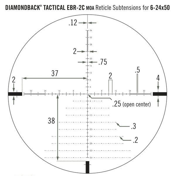 Оптический прибор Vortex Diamondback Tactical FFP 6-24x50 EBR-2C MOA (DBK-10028) 929059 фото