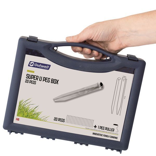Кілки Outwell Super U Peg Box 24 см 20 шт. Silver (650779) 928777 фото