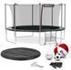 Батут Hop-Sport 14ft (427см) чорно-зелений з внутрішньою сіткою H-5902308222069 фото 1