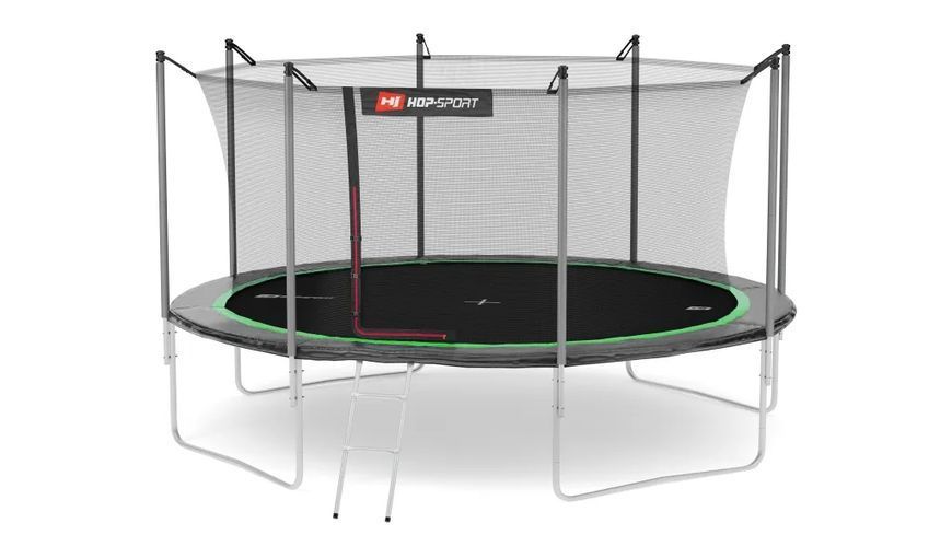Батут Hop-Sport 14ft (427см) чорно-зелений з внутрішньою сіткою H-5902308222069 фото
