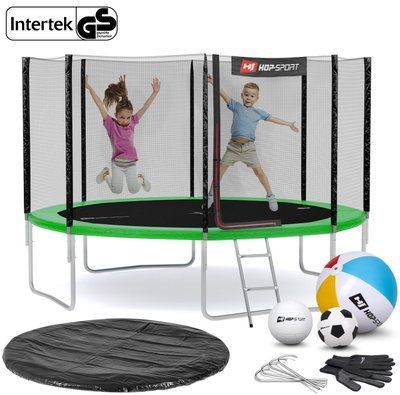 Батут Hop-Sport 12ft (366см) зеленый с наружной сеткой. H-5902308210462 фото