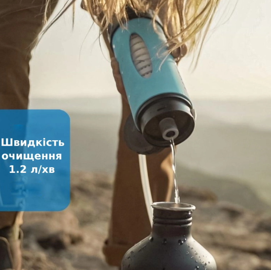 Портативная бутылка для очистки воды LifeSaver Liberty Blue 99-00013556 фото