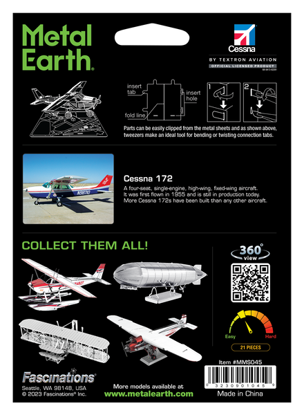 Металевий 3D конструктор "Літак Cessna 172" TP-386 фото