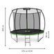 Батут Outtec Premium 12ft (374см) чорно-зелений з внутрішньою сіткою H-5907766665878 фото 2