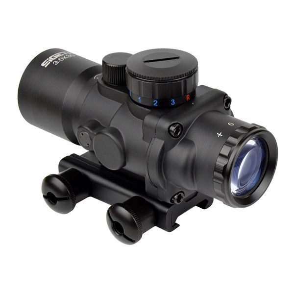 Призматичний прилад SIGETA Prismatic 3.5x30 Mildot Red/Green/Blue OPT-65713 фото