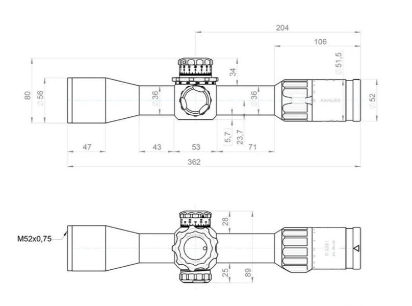 Приціл оптичний KAHLES K328i DLR CCW 3.5-28x50 (36 мм) illum. Skmr4+ w-right FFP STV-5003679 фото