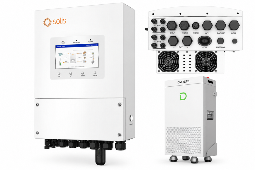 Комплект Гібридний інвертор Solis S6-EH1P6K-L-PLUS 6 кВт однофазний + Dyness PowerBrick Plus 32,16 кВт&middot;год LiFePO4 з підігрівом IN-00130114 фото