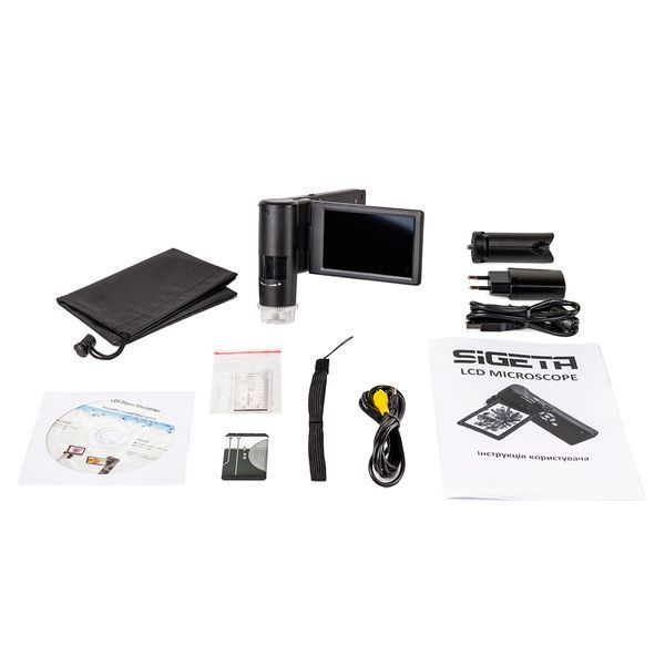 Цифровий мікроскоп SIGETA Illuminant 10x-300x 5.0Mpx 4" LCD OPT-65510 фото