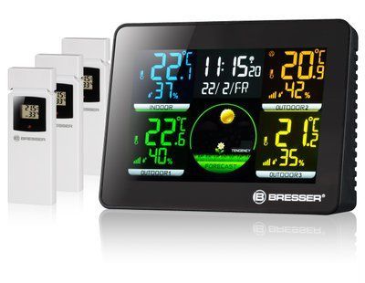 Метеостанція Bresser Quadro NLX Black з 3 датчиками (7000023) 927561 фото