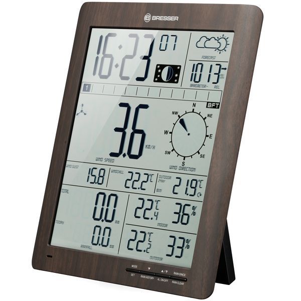 Метеостанция Bresser ClimaTemp XXL Центр погоды с Display in Wooden Design Brown (7002420) 927569 фото
