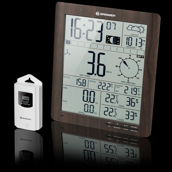 Метеостанция Bresser ClimaTemp XXL Центр погоды с Display in Wooden Design Brown (7002420) 927569 фото