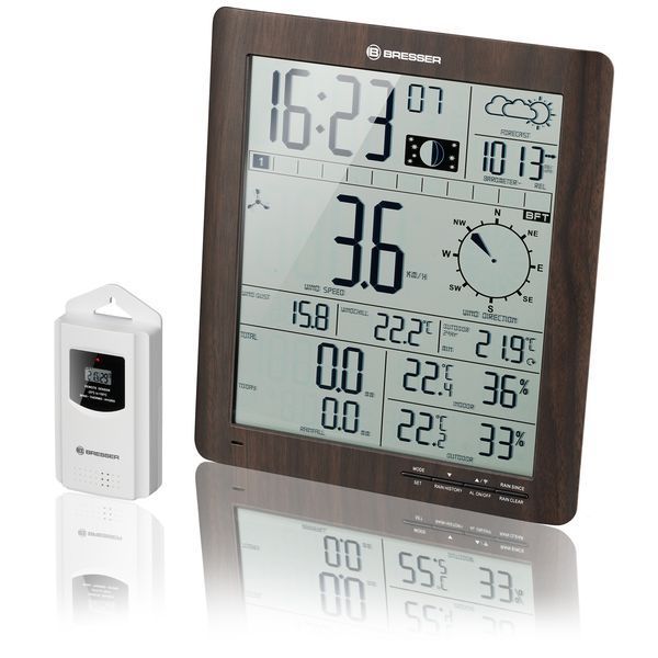 Метеостанция Bresser ClimaTemp XXL Центр погоды с Display in Wooden Design Brown (7002420) 927569 фото