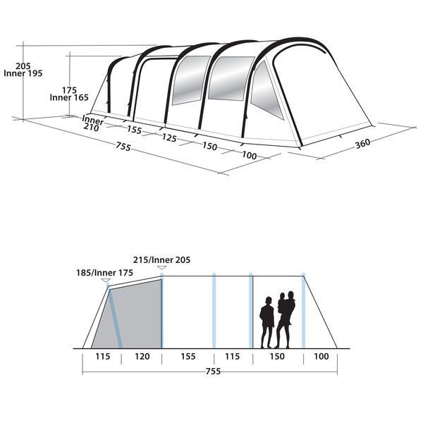 Палатка Easy Camp Arena Air 600 Aqua Stone (120334) 928287 фото