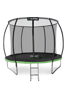 Батут Outtec Premium 8ft (252см) черно-зеленый с внутренней сеткой H-5907766665830 фото