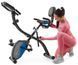 Велотренажер магнитный Hop-Sport HS-3010X Grix X-Bike с эспандерами черно-синий H-5902308228818 фото 2