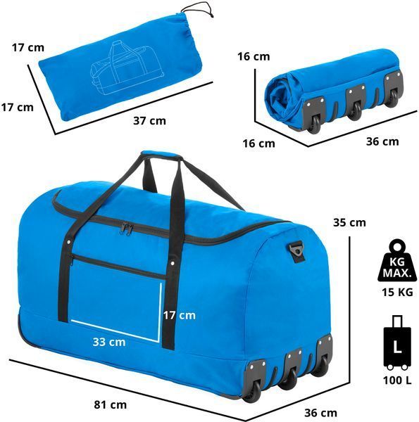 Сумка дорожня на колесах TravelZ Wheelbag 100 Blue (603093) 927753 фото