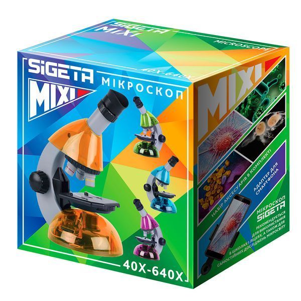 Мікроскоп SIGETA MIXI 40x-640x ORANGE (з адаптером для смартфона) OPT-65913 фото