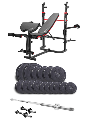Набор Elitum Titan 68 кг со скамьей HS-1065HB Pro, штангой и гантелями. H-00-G00000126 фото