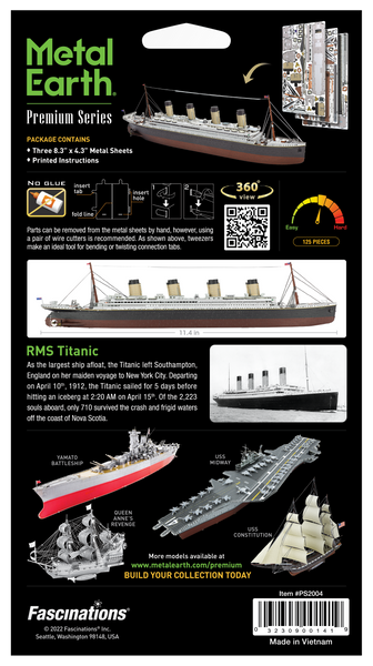 Металлический 3D конструктор "RMS Titanic", Metal Earth, PS2004 TP-4978 фото