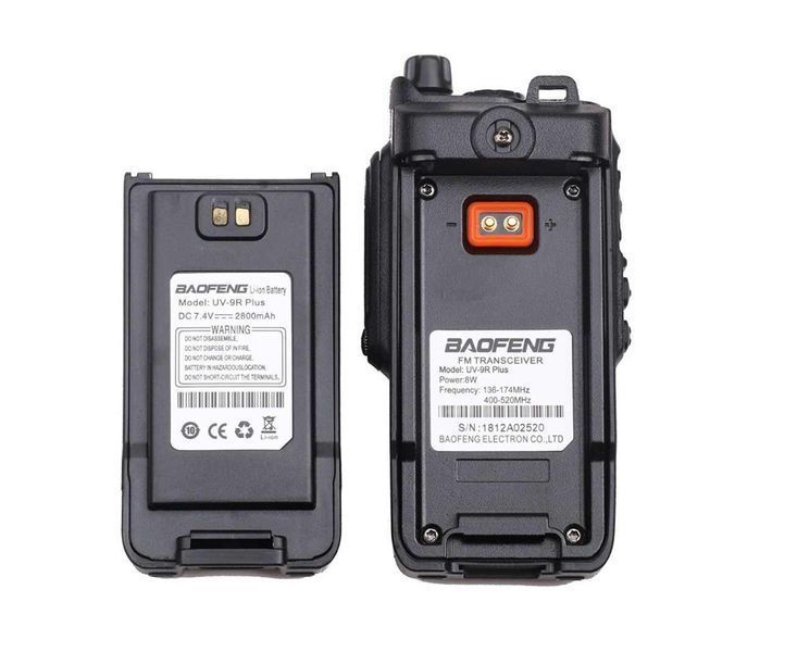 Рация Baofeng UV-9R Plus 8W,1800 мАч UHF/VHF, IP67 STV-8005678 фото